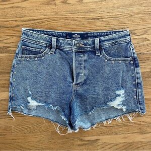 HOLLISTER High-Rise Mom Jean Shorts 3” Medium Wash Denim Women’s 27